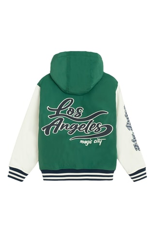 Teddy à capuche - Vert et blanc