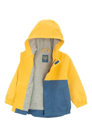 Imperméable à capuche - Bleu marine et jaune
