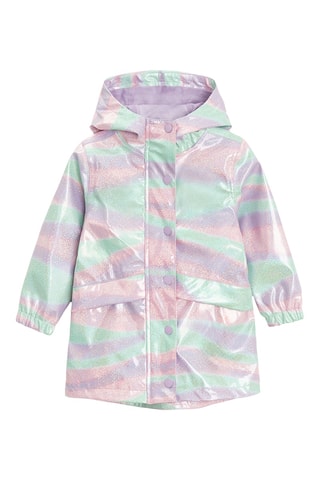 Imperméable à capuche - Violet et vert