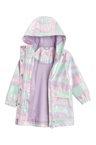Imperméable à capuche - Violet et vert