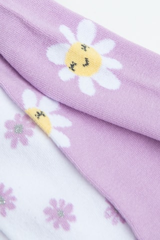 2 paires de collants - Violet et blanc