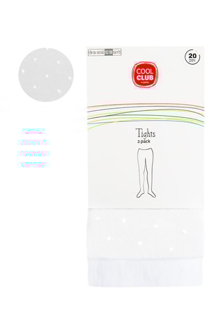 2 paia di collant - 20 denari - Bianco