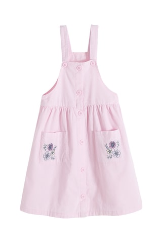 Robe-salopette en velours - Rose