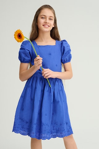 Robe en broderie anglaise - Bleu roi