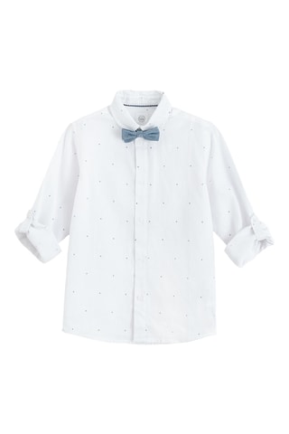 Chemise en lin - Blanc et bleu marine