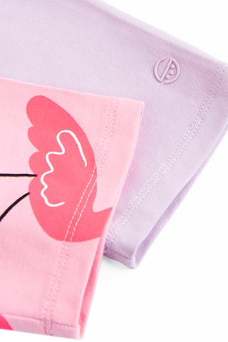 2 leggings - Rose et violet