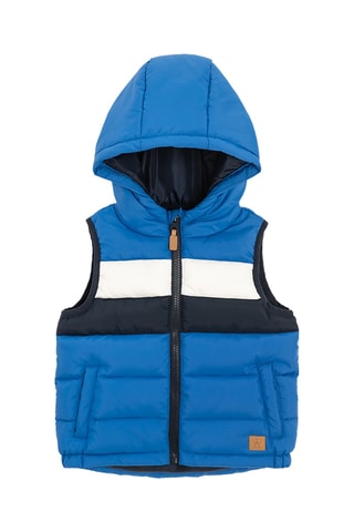 Doudoune à capuche - Bleu roi et noir