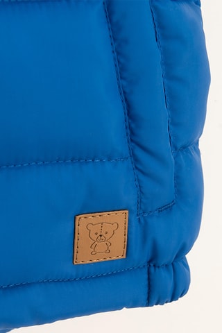 Doudoune à capuche - Bleu roi et noir