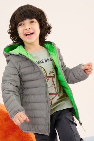 Doudoune à capuche - Gris clair