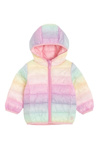 Doudoune à capuche dip and dye - Rose et violet