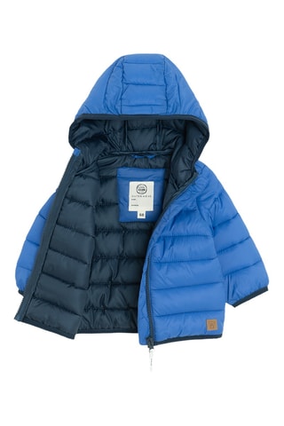 Doudoune à capuche - Bleu électrique et anthracite