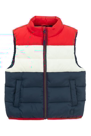 Doudoune sans manches - Bleu marine et rouge