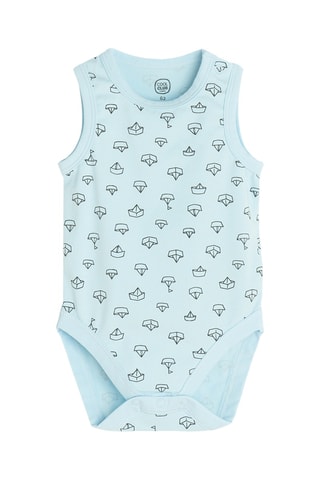 3 bodys - Jaune, ciel et blanc