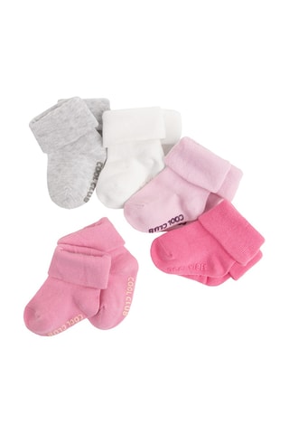 5 paires chaussettes antidérapantes - Gris clair chiné et blanc