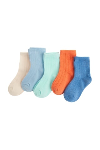 5 paires de chaussettes - Beige, ciel et turquoise