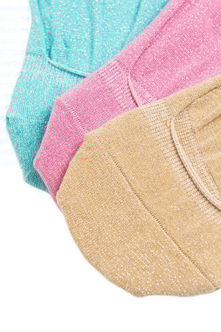 3 paires de socquettes Turquoise, rose et beige