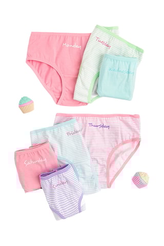 7 culottes - Rose et blanc