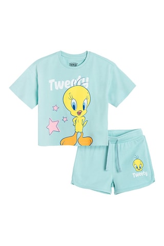 Pyjama Titi Titi et Grosminet Looney Tunes Turquoise