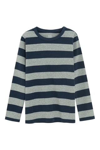 T-shirt - Bleu marine et gris chiné