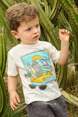 T-shirt - Blanc et vert d’eau