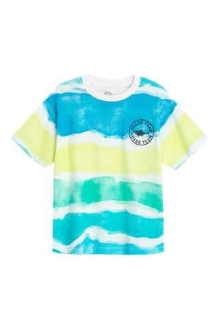 T-shirt tie and dye - Bleu clair et blanc