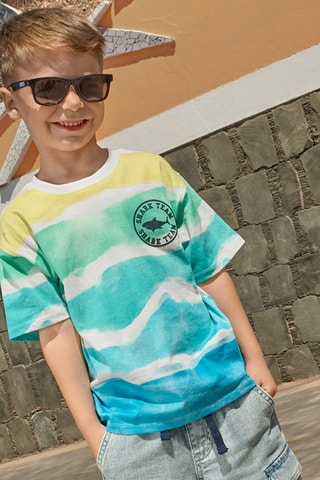 T-shirt tie and dye - Bleu clair et blanc