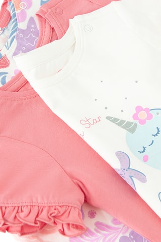 3 t-shirts - Ecru et rose