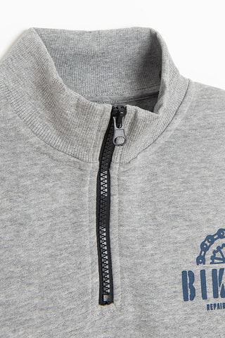 Sweat - Gris chiné et vert