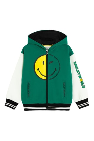 Sweat à capuche Smiley - Vert