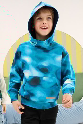 Sweat à capuche tie and dye - Gris clair chiné