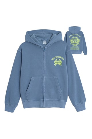 Sweat à capuche - Bleu-gris