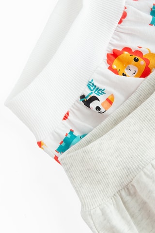 2 shorts - Blanc et orange