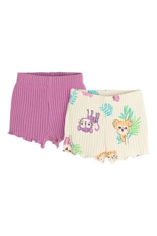 2 shorts - Violet et écru