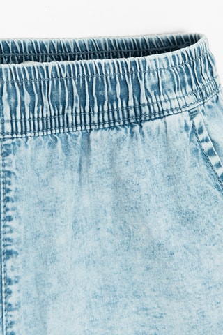 Short en jean - Ciel et fuchsia