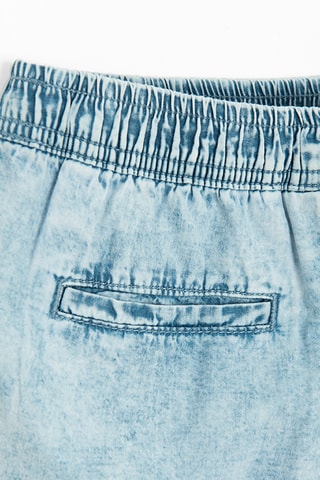 Short en jean - Ciel et fuchsia