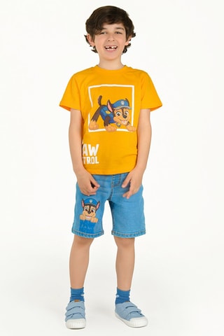 Bermuda en jean Chase et Ruben Pat' Patrouille Bleu marine