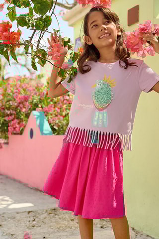 Jupe plumetis Fuchsia