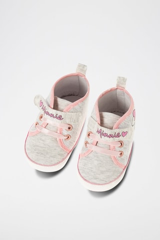 Chaussons Minnie Disney Gris clair chiné et rose