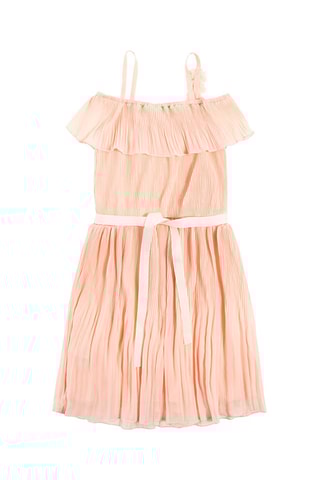 Robe plissée Saumon