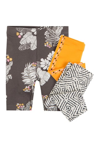 3 leggings Anthracite et jaune