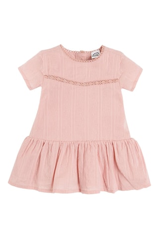 Robe plumetis et legging Rose pâle et anthracite