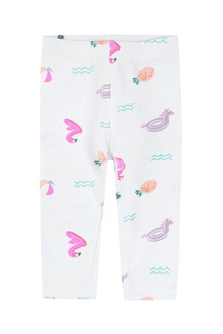 Legging Blanc et fuchsia