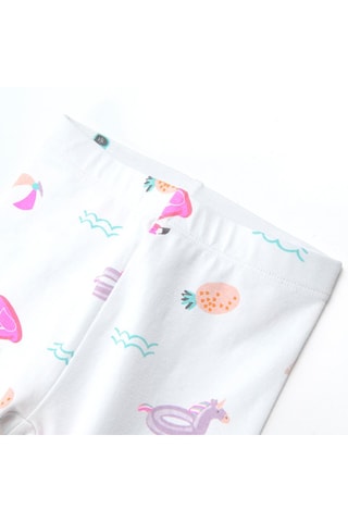 Legging Blanc et fuchsia