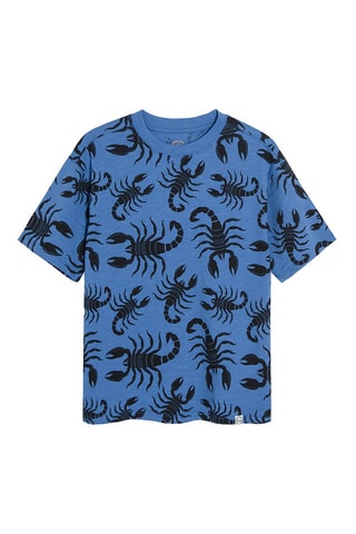 T-shirt Bleu cobalt et noir