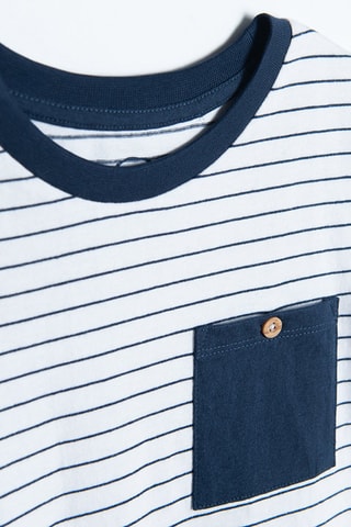 T-shirt - Blanc et bleu marine