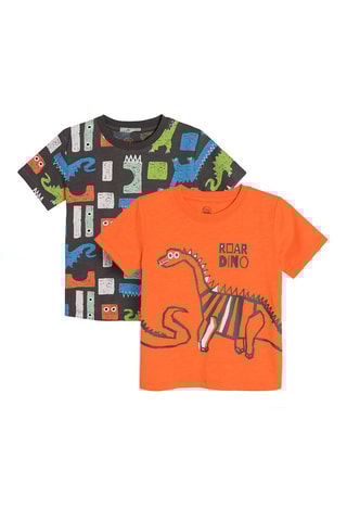 2 t-shirts Orange chiné et anthracite chiné