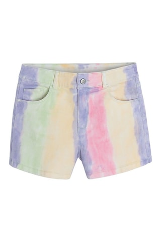 Short en jean dip and dye Jaune et rose