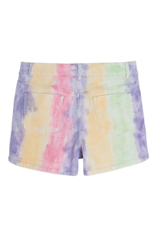 Short en jean dip and dye Jaune et rose