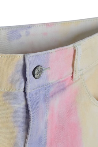 Short en jean dip and dye Jaune et rose