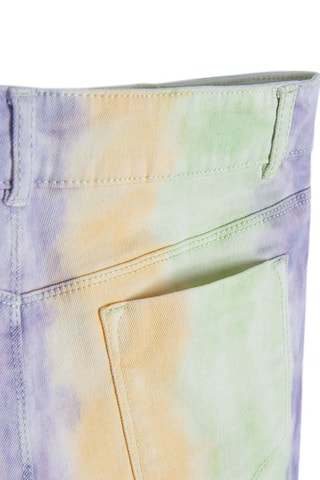 Short en jean dip and dye Jaune et rose